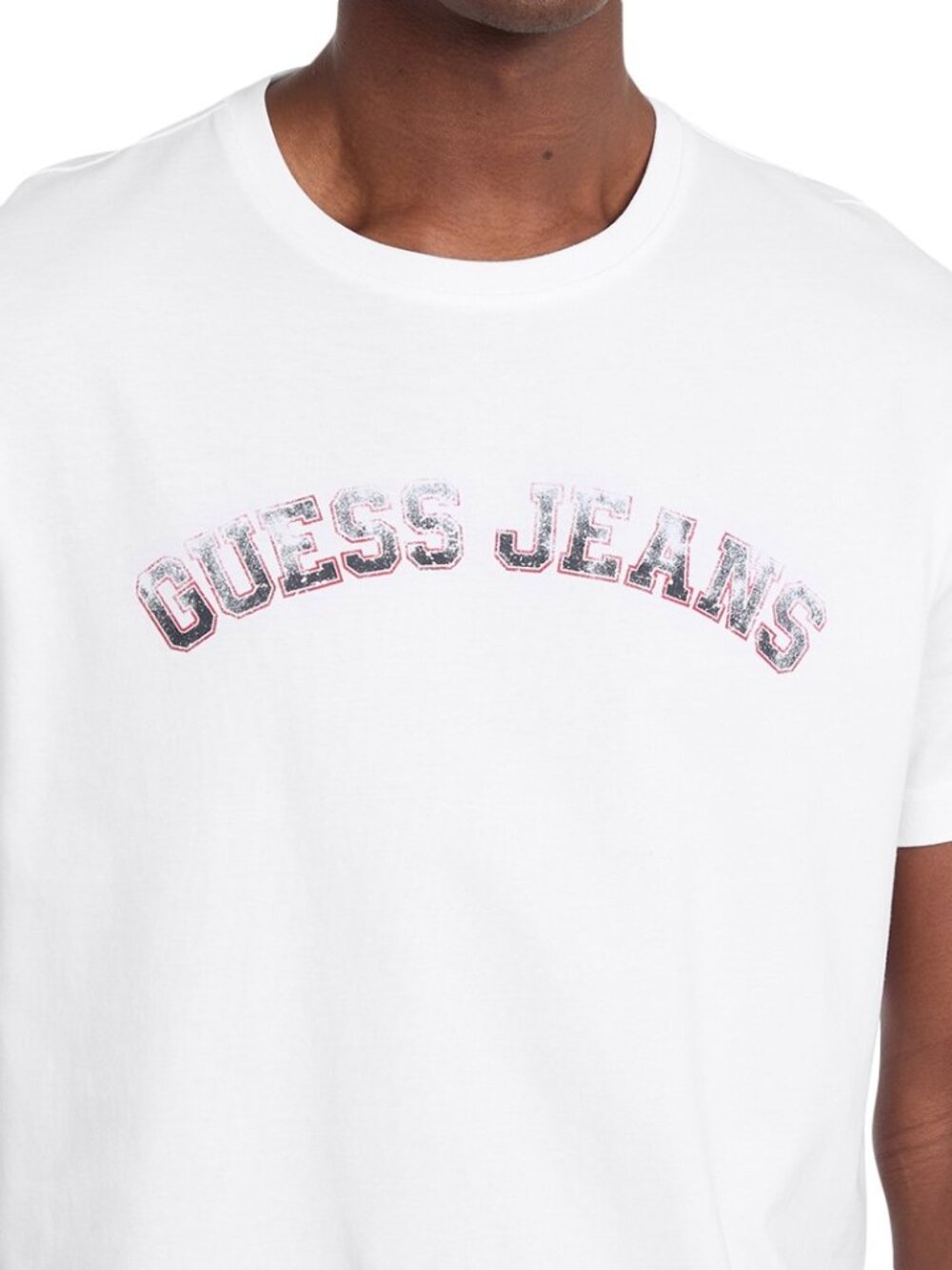 Guess Jeans Men's Cotton Collegiate Logo Crewneck T-Shirt - White  NWT - Picture 5 of 6